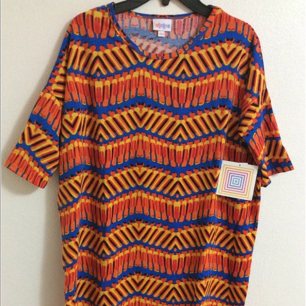 LuLaRoe Irma Tunic Shirt Tribal Zigzag